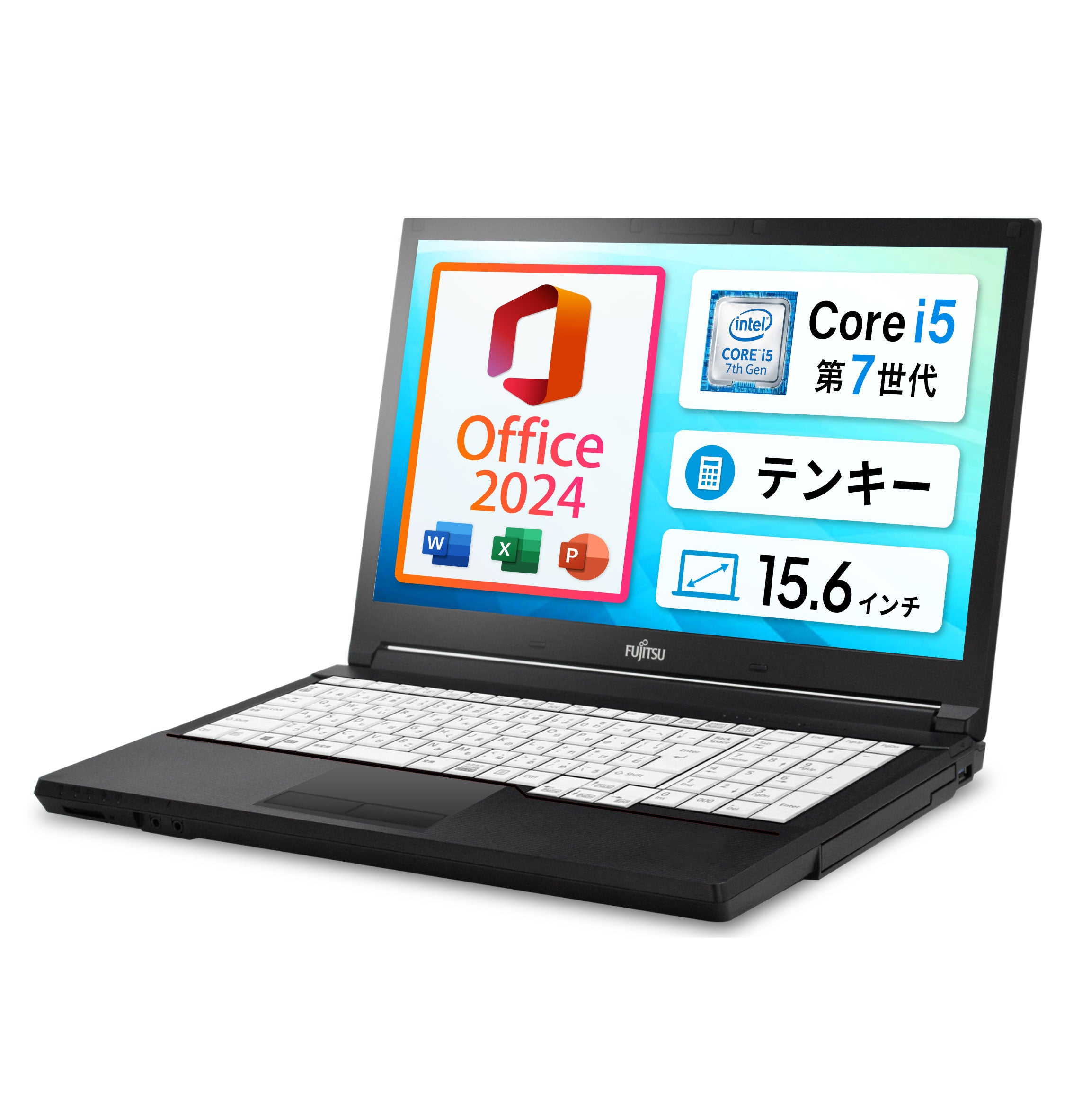 FUJITSU LIFEBOOK A577 Core i5 第7世代 メモリ 8GB SSD 256GB 15.6インチ MS Office2024 ノートパソコン【180日間返金保証】
