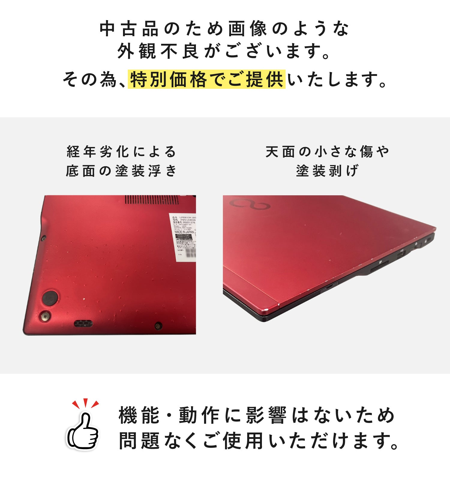 【訳あり】FUJITSU(富士通) LIFEBOOK U939 第8世代 Core i5 13.3インチ ノートパソコン【180日間返金保証】