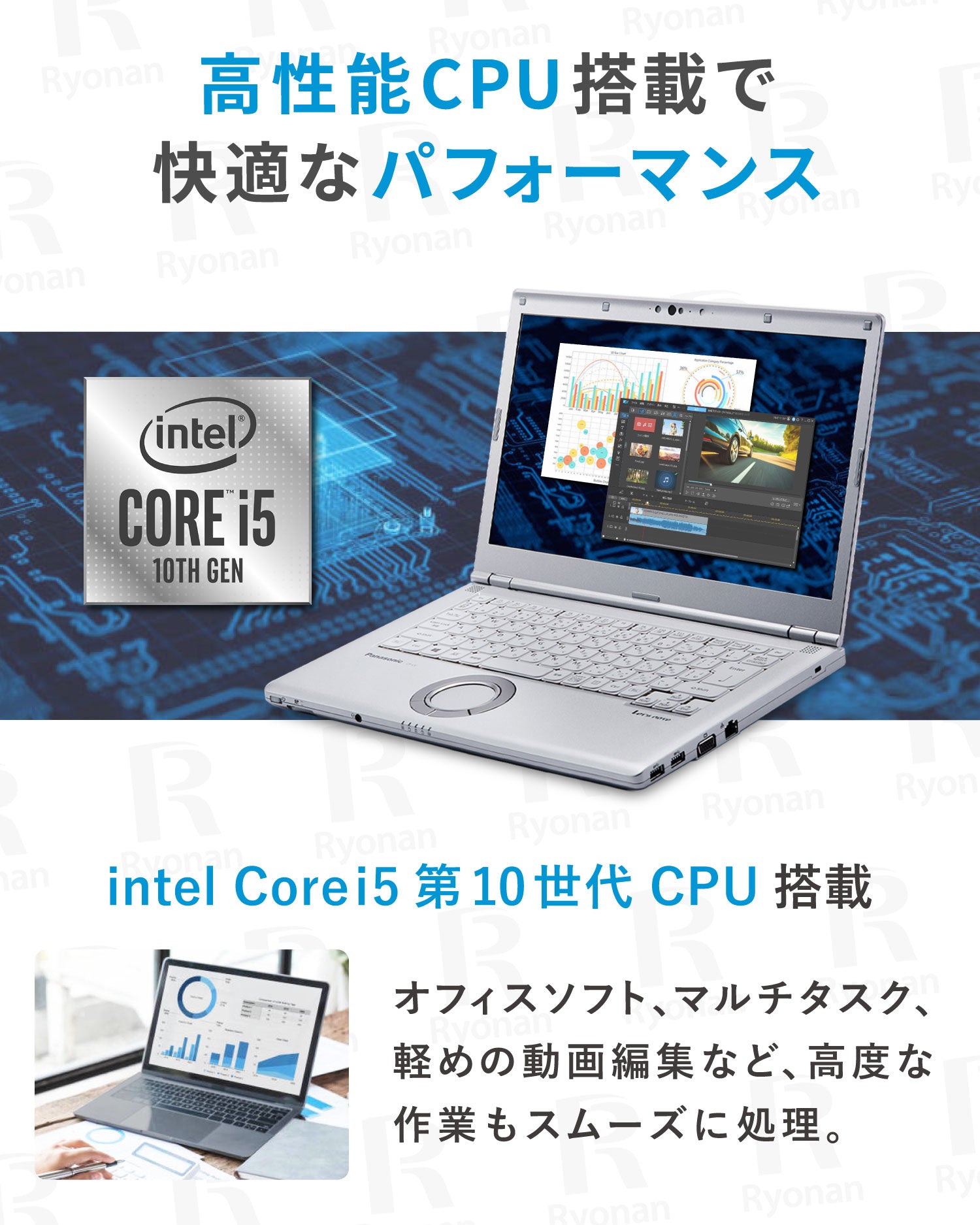 【訳有】Panasonic Let's note CF-LV9 第10世代 Core i5 メモリ 8GB SSD 512GB 14インチ Windows 11 WPSオフィス付属 ノートパソコン【180日間返金保証】