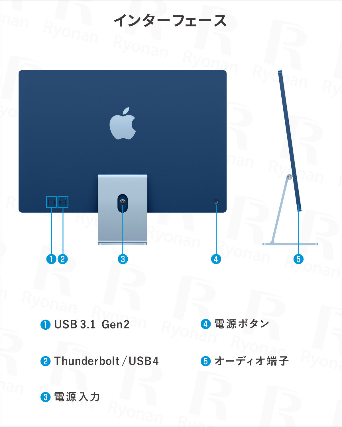 Apple iMac ブルー M1 メモリ 16GB SSD 512GB アップル デスクトップ 
