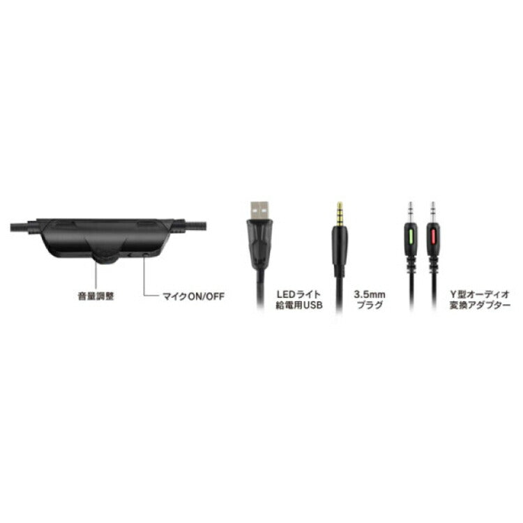 Lazos LGHR ゲーミングヘッドセット 有線3.5mm マイク付き Gaming ヘッドホン