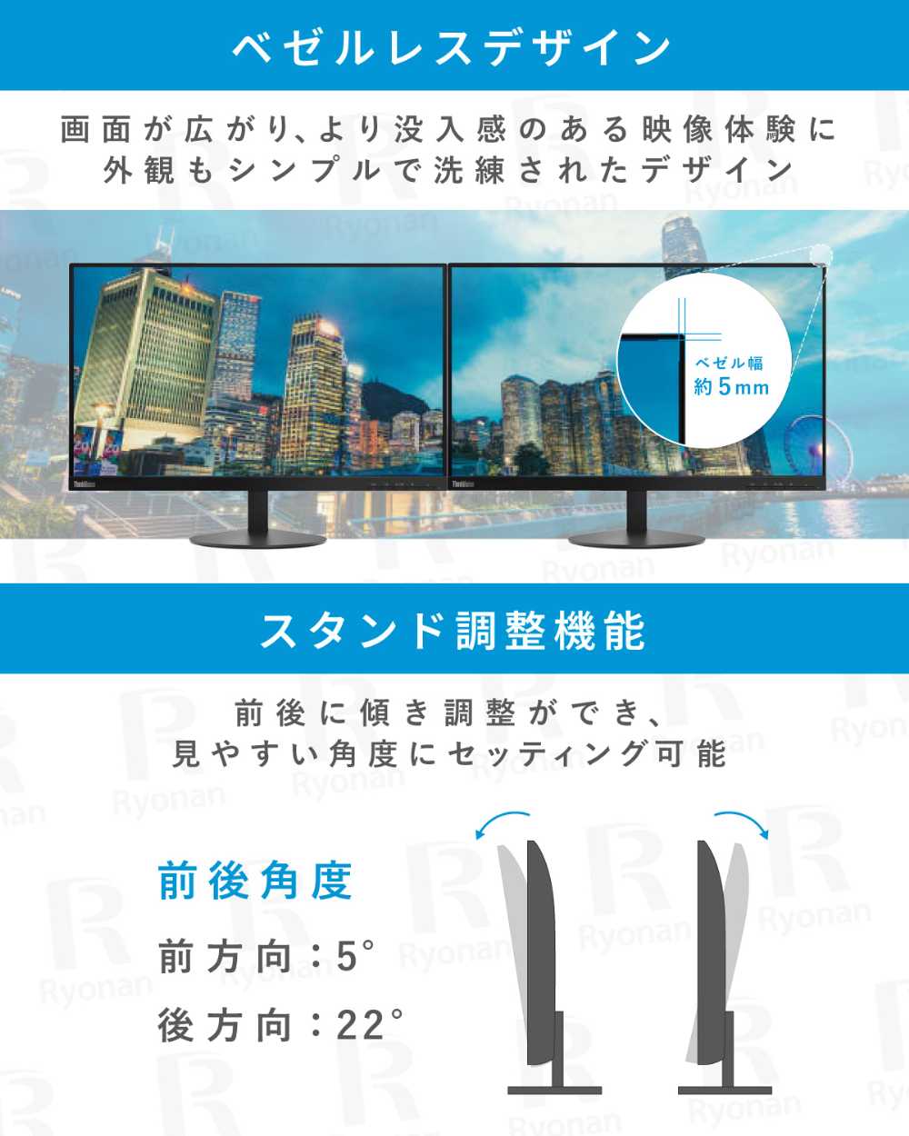 Lenovo ThinkVision S22e 21.5インチ 液晶モニター ディスプレイ【180日間返金保証】