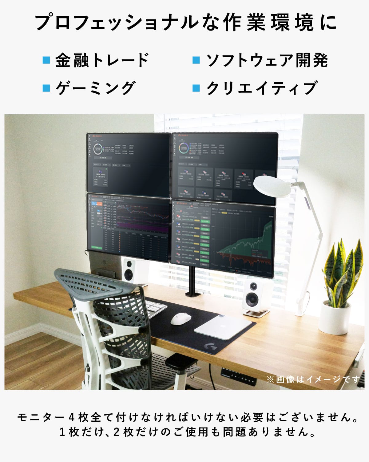 モニターアーム 4画面対応 マルチディスプレイ